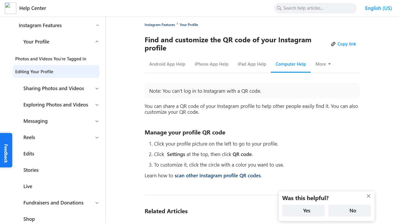 Find and customize the QR code of your Instagram profile | Instagram Help Center