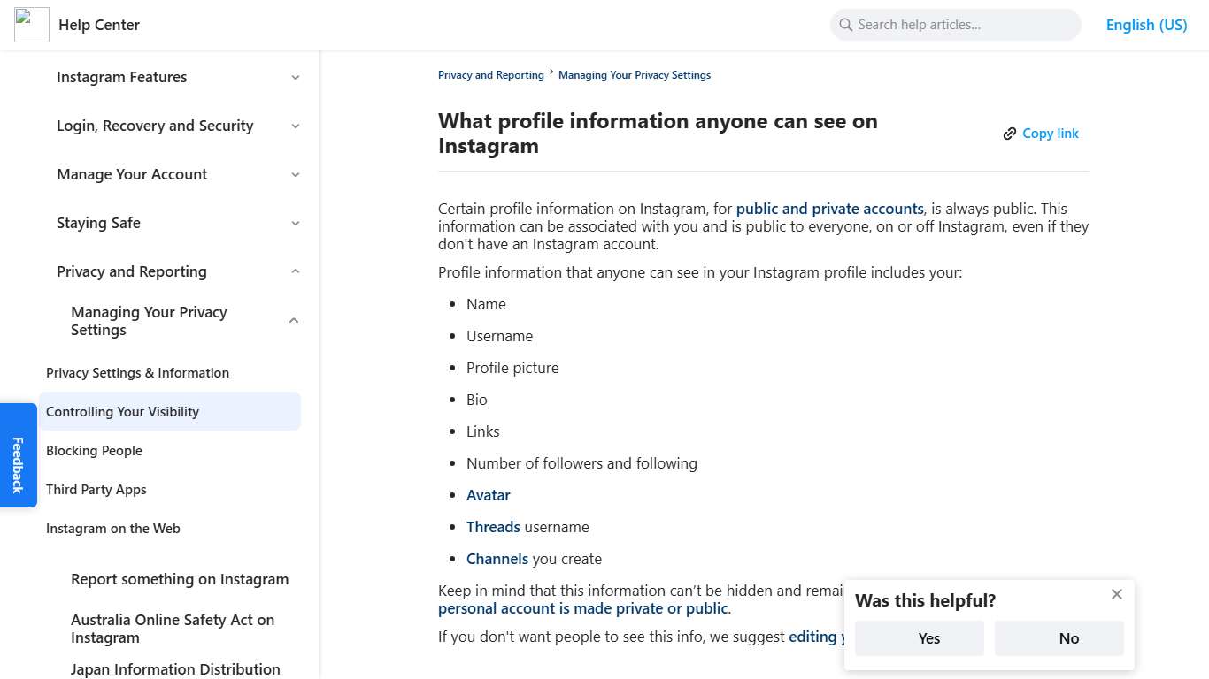 What profile information anyone can see on Instagram | Instagram Help Center